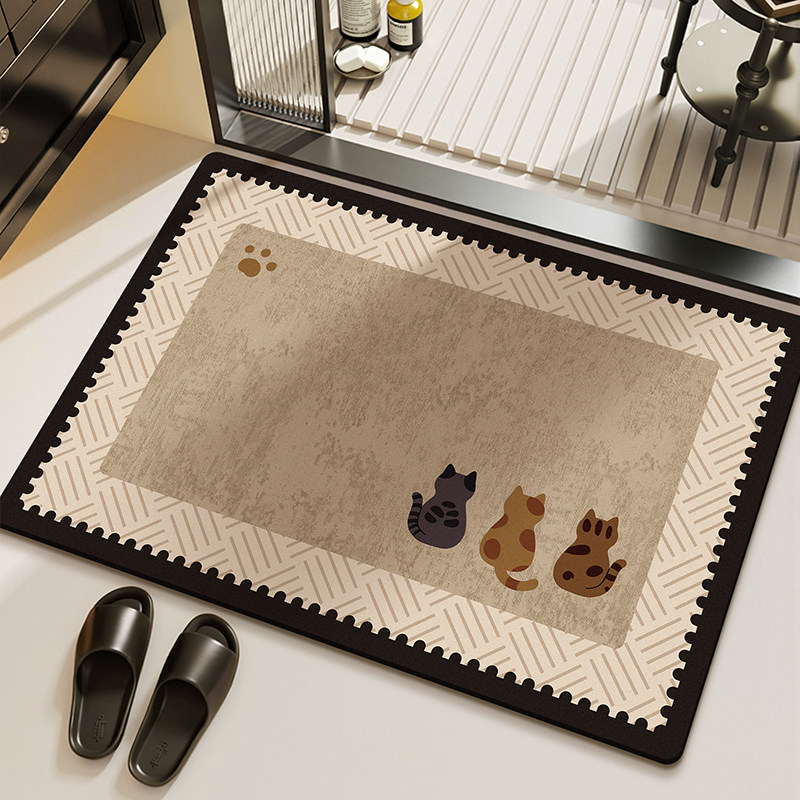 Bamboo Bath Mat - Vikama minimalista ins estilo mármore anti